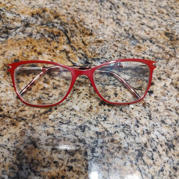 Marc Jacobs Eyeglasses Womens 53-17 Red Gold Cat Eye Clear Frames Designer - Picture 12 of 12